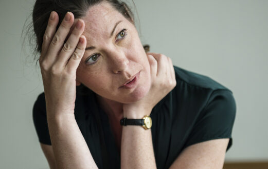 Woman looking stressed