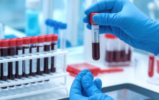 photo of doctor holding blood samples