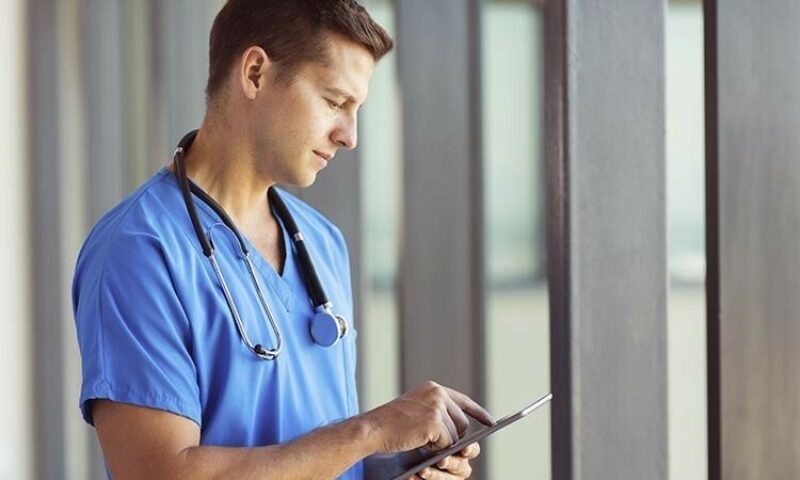 A doctor on the phone