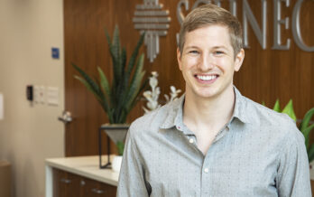 Dr. Nicholas Neuman is pictured in the Schneck Professional Building lobby