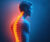 Stock Image of man with an illuminated spine that is orange